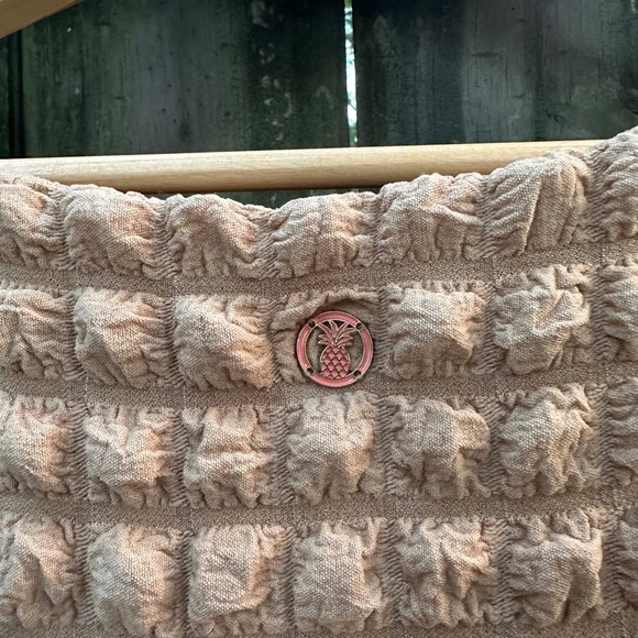 NWT Simply Southern Long Sleeve Tiered Bubble Mini Dress Puff Tan Brown Sz Large - Picture 11 of 12